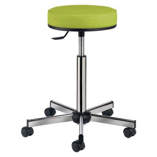 Tabouret Laboratoire sur roulettes assise confort tissu enduit GGI