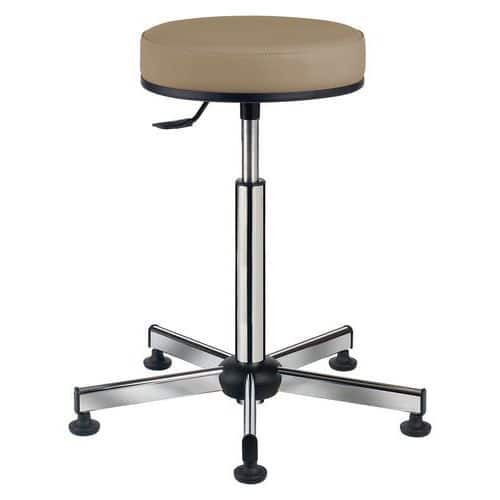 Tabouret Laboratoire sur patins assise confort tissu enduit GGI