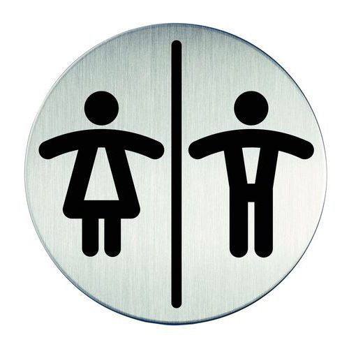 Pictogramme design rond 83 mmØ - Homme/Femme - Durable