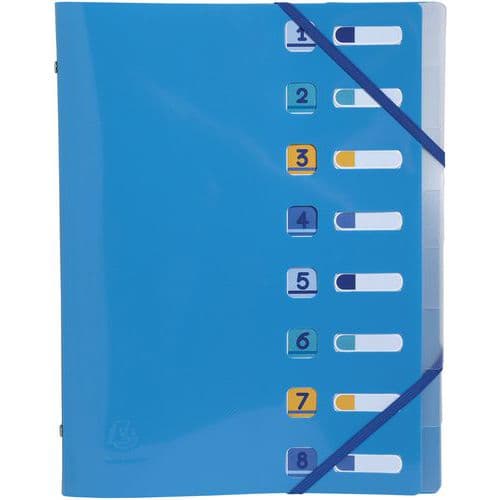 Trieur 8 compartiments Bee Blue - A4 - lot de 10 assortis - Exacompta