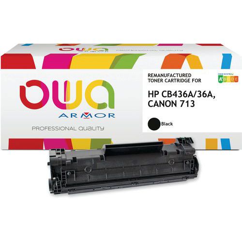 Toner remanufacturé Canon 713 - HP CB436A - Noir - Owa