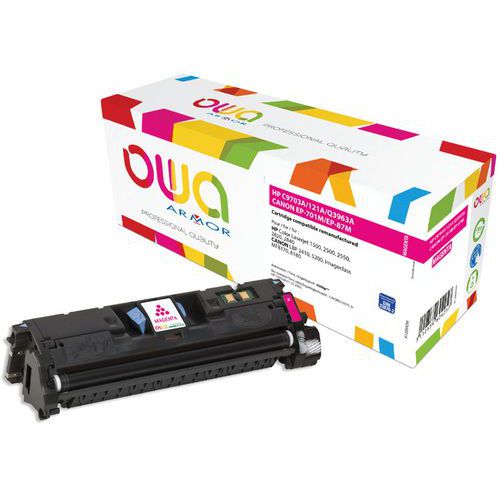 Toner remanufacturé HP C9703A, Q3963A-Canon 701M-EP-87M-Magenta - Owa