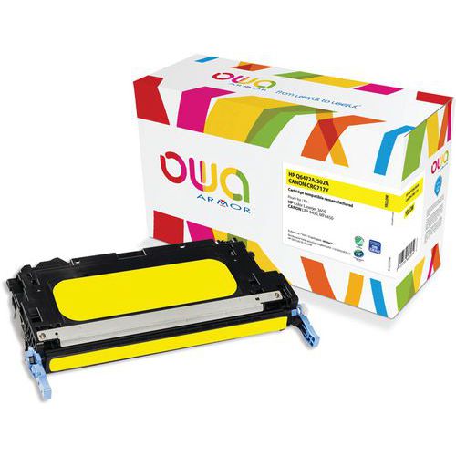 Toner remanufacturé HP Q6472A - Canon 717Y - Jaune - Owa