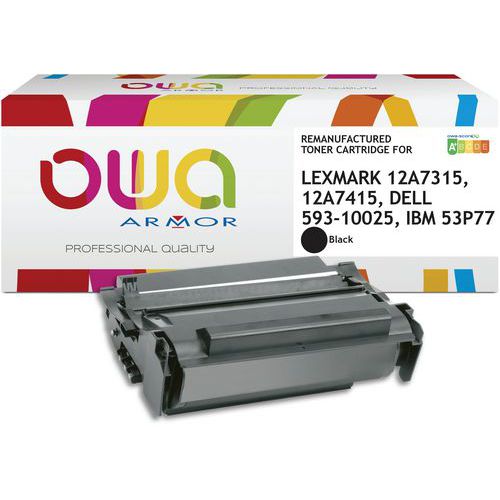 Toner remanufacturé Lexmark 12A7315-12A7415-Dell593-10025-IBM53P77-Owa