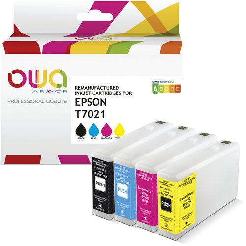 Cartouches d'encre remanufacturées Epson T702 - 4 couleurs - Owa