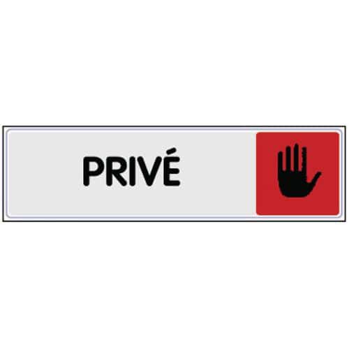 Panneau de signalisation en plexiglas - Privé