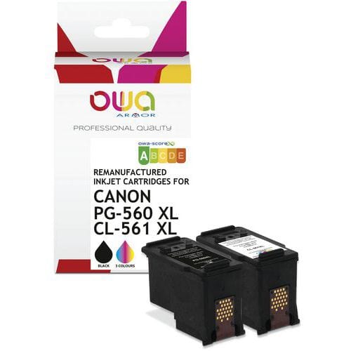 Pack2 cartouches d'encre remanufacturées Canon PG-560XL-4 Couleurs-Owa