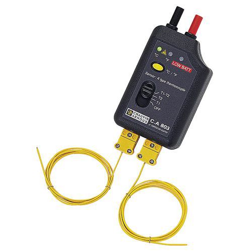 Adaptateur température 2 voies thermocouple K pour multimètre - 40 - Chauvin Arnoux