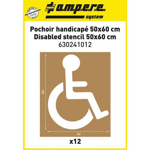 Pochoirs en carton huilé réutilisable - Handicapé 50x60 cm - Ampere System