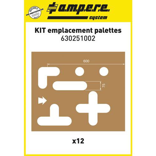Pochoirs kit positionnement palette - 12 pochoirs  - Ampere System