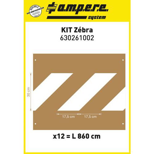 Pochoirs en carton huilé réutilisable - Zébra palettes 12 planches - Ampere System