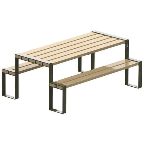 Table bancs Forézien enfant 133 cm bois naturel acier Tolerie Forezienne