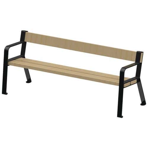 Banc Forézien enfant 137.5 cm bois naturel acier Tolerie Forezienne