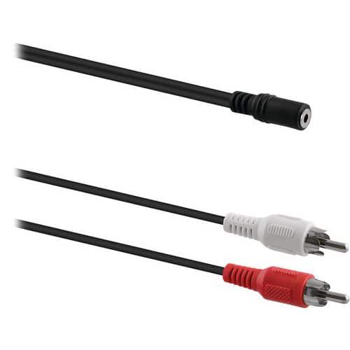 Cable jack 3.5 mm femelle vers 2 RCA male - TNB