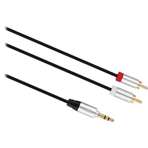 Câble jack 3.5 mm mâle vers 2 RCA mâle connecteur or - T'nB