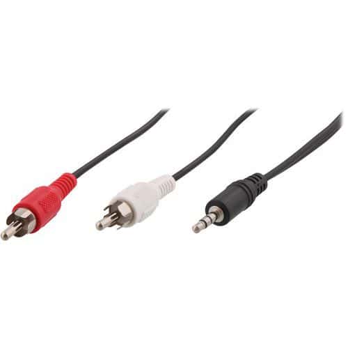 Cable jack 3.5 mm male vers 2 RCA male sur cavaliers - TNB