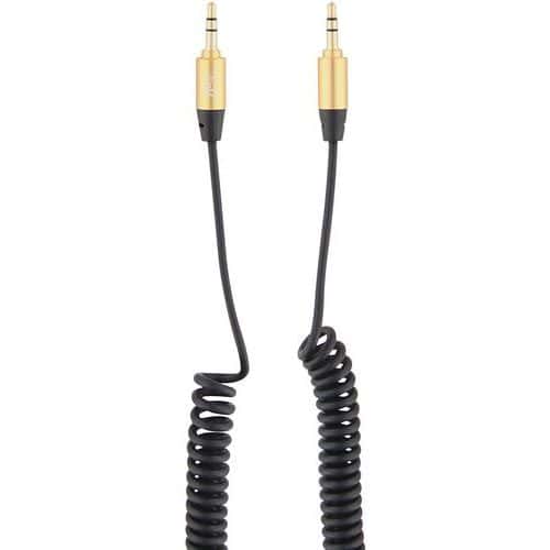 Cable twist jack 3.5 mm male vers jack 3.5 mm male finition or - TNB