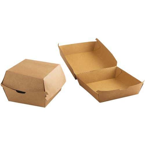 Boîte à burger carrée en carton kraft - Lot de 300 - Matfer Flo