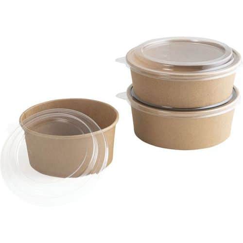 Saladier rond en carton kraft brun - Lot de 300 - Matfer Flo