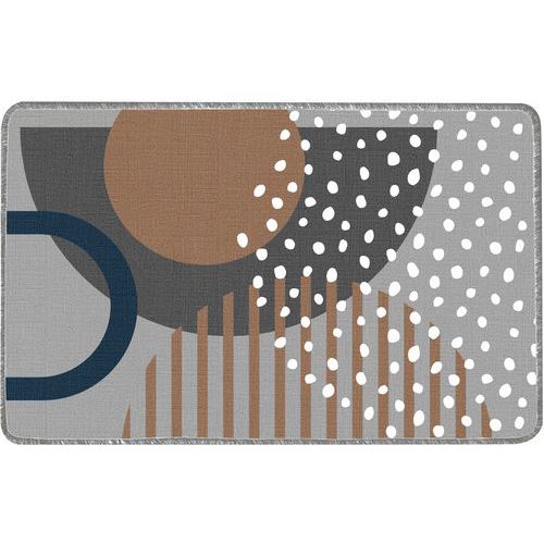 Tapis rectangulaire en polyamide imprimé spoty bleu - Arvix