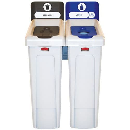 Station de recyclage Slim Jim 174L - Etiquette FR -_Rubbermaid