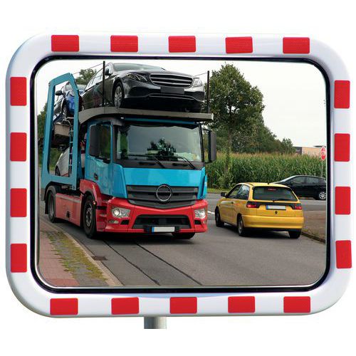 Miroir routier polycarbonate cadre noir/blanc - Dancop