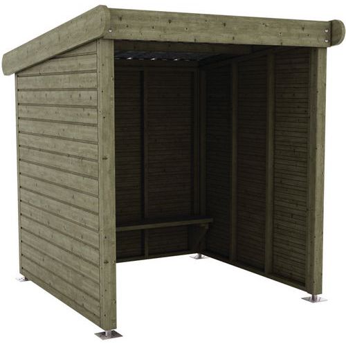 Abri voyageur Ardèche L 200 x 200 x H 220 cm pin traité Mobextan