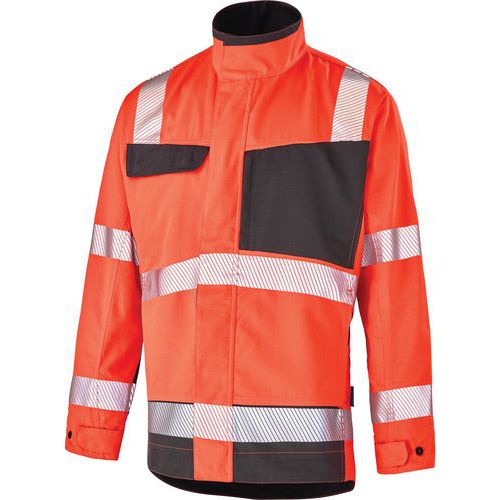 Blouson Fluo Advanced 9D30 - Rouge fluo/Gris - Cepovett Safety