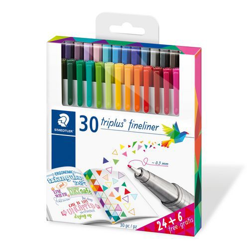 Etui 30 feutres Triplus Fineliner 334 - Staedtler