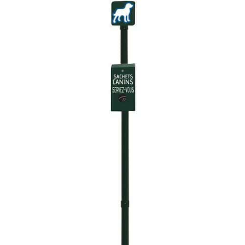 Borne de propreté canine aluminium vert RAL 6009