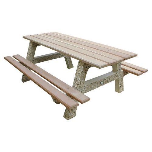 Table banc bois/béton Chilloux Sodifrex