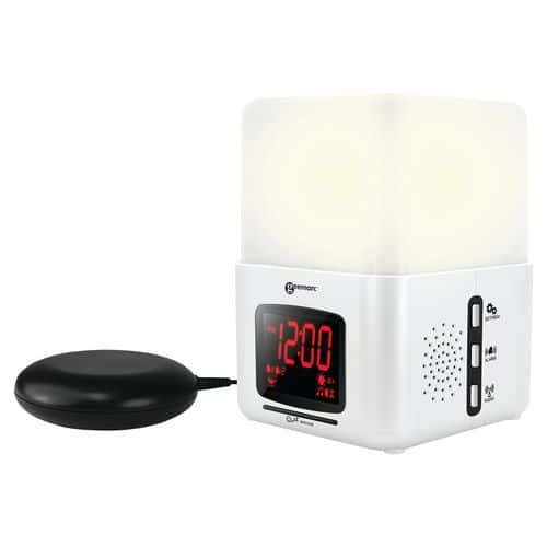 Radio réveil amplifié Wake 'n' Shake Light + vibreur + lampe - Geemarc