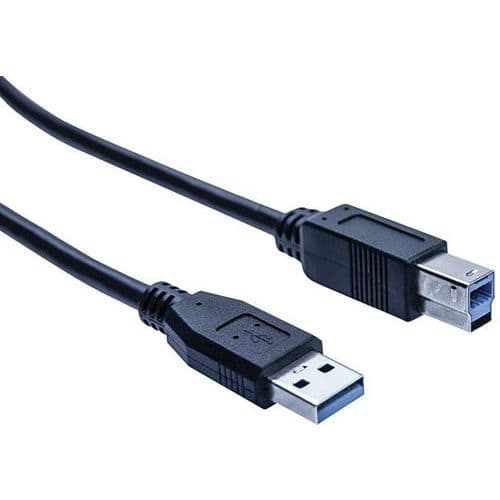 Cordon éco USB 3.0 type A et B noir - 0,5 m