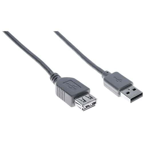 Rallonge éco USB 2.0 A et A grise - 0,6 m