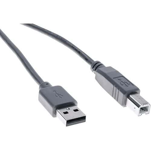 Cordon éco USB 2.0 type A /B gris - 1,0 m