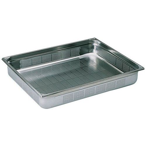 Bac gastronorme 2/1 perforé inox sans anse - Matfer