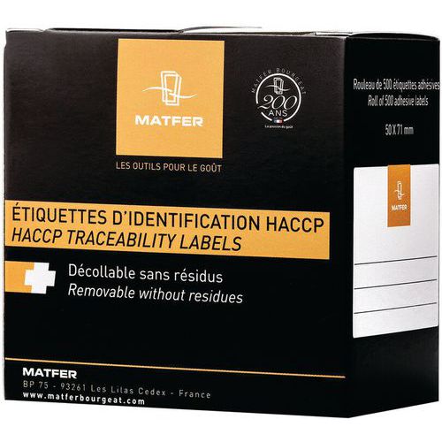 Étiquette hydrosoluble - Boîte de 250 - Matfer