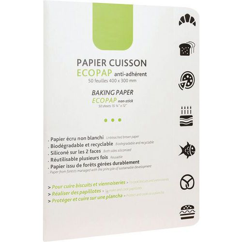 Feuille de papier siliconé Ecopap - Lot de 50 - Matfer