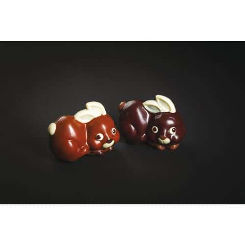 Plaque chocolat de 2 empreintes pour petit lapin - Matfer