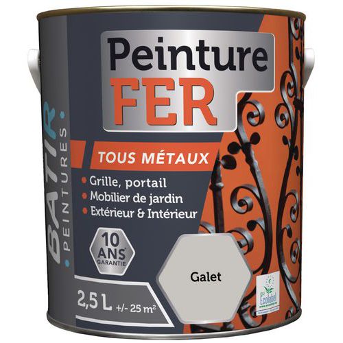 Peinture fer tous métaux Ecolabel - 2,5 L - Aquarel