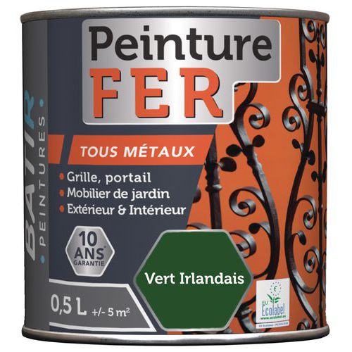 Peinture fer et métaux Ecolabel - 0,5 L et 2.5 L - Batir