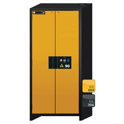 Armoire de sécurité Q-CLASSIC-90 Gris/Jaune RAL 1004 - asecos