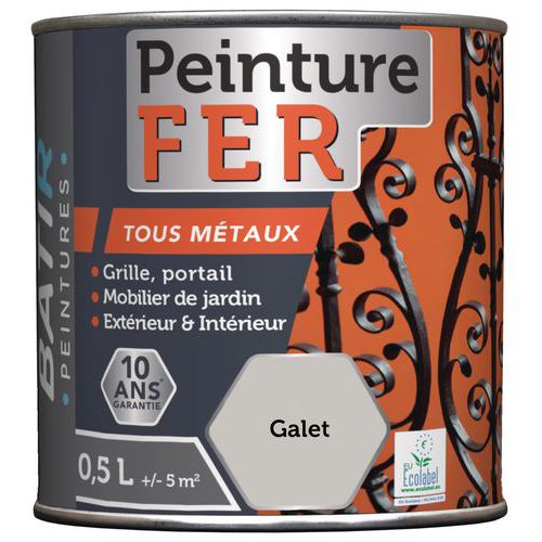 Peinture fer tous métaux Ecolabel - 0,5 L - Batir