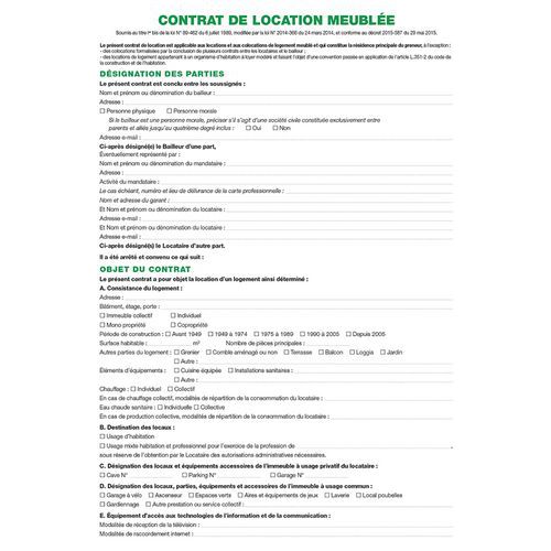 Contrat de location pour locaux meublés réf 49E