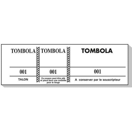 Bloc tombola 100 feuillets numérotés de 3 volets