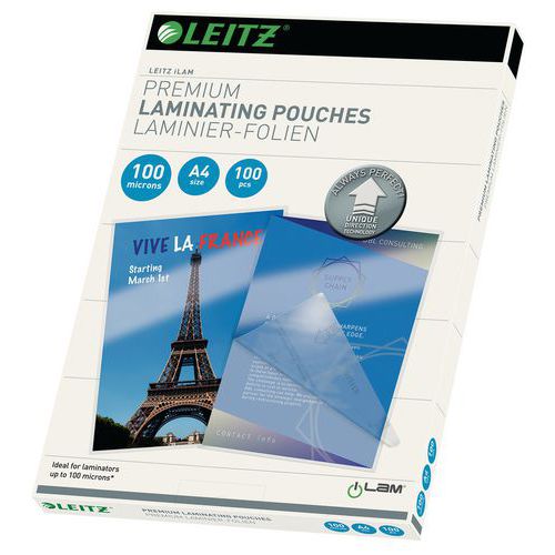 Pochettes de plastification A4 UDT - 100 µm - Pack de 100 - Leitz