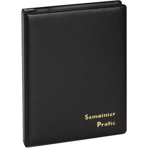 Agenda semainier Pratic S Barbara noir - Exacompta