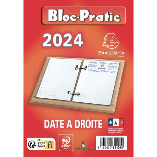 Bloc pratic date à droite - Exacompta