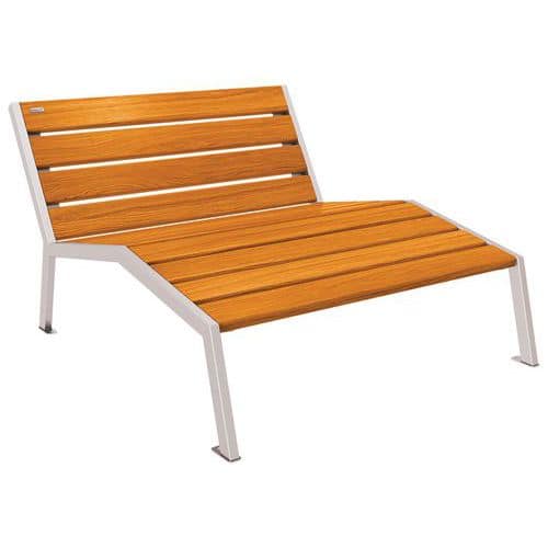 Chaise longue Silaos 2 places acier et bois - Procity