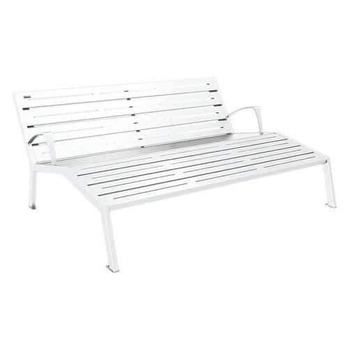 Chaise longue Silaos 3 places avec accoudoirs acier - Procity